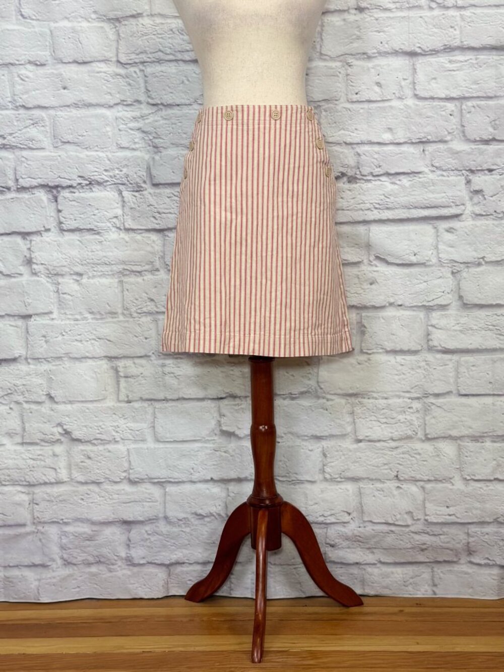 Talbots Cotton Striped Knee-Length Skirt